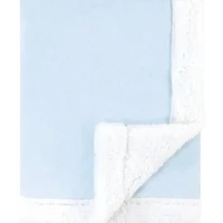 Baby Vision - Hudson Baby unissex de pelúcia de vison e cobertor sherpa, azul claro branco