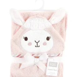 Baby Vision – Hudson Baby unissex de algodão para bebê com capuz e rosto de animal, lhama rosa