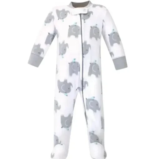 Baby Vision - Hudson Baby Unissex 2Pk Fleece Zíper Dormir e Brincar, Elefantes