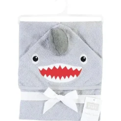 Baby Vision – Hudson Baby unissex bebê algodão animal rosto toalha com capuz, tubarão