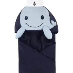 Baby Vision – Little Treasure Unissex Bebê Algodão Toalha com Capuz, Baleia Marinheiro