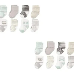 Baby Vision – Luvable Friends Unissex Bebê Recém-nascido e Meias Terry, Coruja, 0-6M, 8Pk