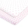 Baby Vision – Luvable Friends Lençol de brincar unissex para bebê, ponto chevron rosa