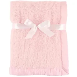 Baby Vision - Manta Sherpa com encadernação de cetim, rosa