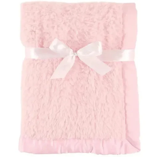 Baby Vision - Manta Sherpa com encadernação de cetim, rosa