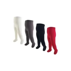 Baby Vision - Meia-calça de algodão menina 4 unidades, vermelho/marinho