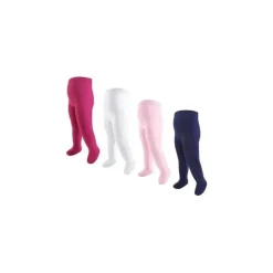 Baby Vision - Meia-calça orgânica bebê menina 4 unidades, creme/rosa, 0/9M