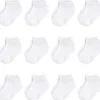 Baby Vision – Meias felpudas e recém-nascidas ricas em algodão para meninas, brancas, sem comparecimento, 6 a 12 meses, 12 unidades