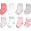 Baby Vision - Meias unissex de algodão orgânico para bebê tocadas pela natureza, coral menta, 0-6 meses, 8 unidades