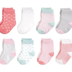 Baby Vision - Meias unissex de algodão orgânico para bebê tocadas pela natureza, coral menta, 12-24 meses, 8 unidades