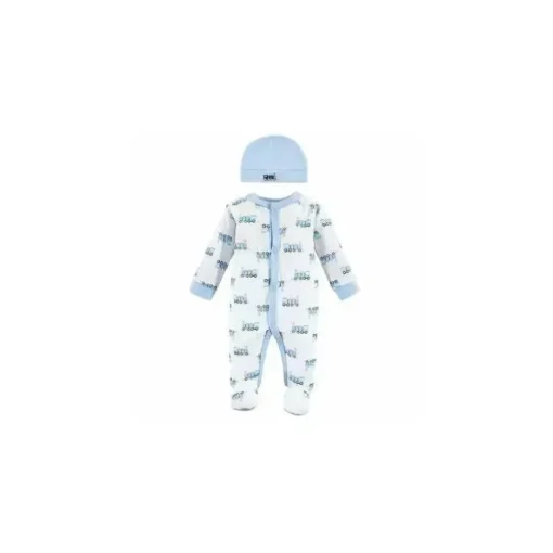 Baby Vision - 2Pk Baby Boy Snap Sleep and Play e Conjunto de Cap, Preemie, Train