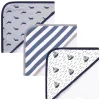 Baby Vision - 3Pk Hudson Baby Toalhas com capuz rico em algodão, veleiro