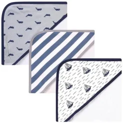 Baby Vision - 3Pk Hudson Baby Toalhas com capuz rico em algodão, veleiro