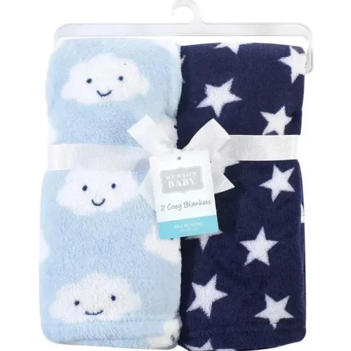 Baby Vision - 2Pk Hudson Baby pelúcia e cobertor de lã coral, nuvem