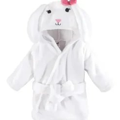 Baby Vision - Roupão de banho unissex de pelúcia com rosto de animal para bebê Hudson Baby, coelho