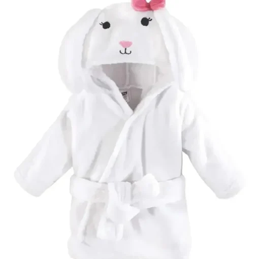 Baby Vision - Roupão de banho unissex de pelúcia com rosto de animal para bebê Hudson Baby, coelho