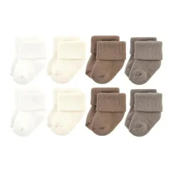 Baby Vision - Terry Socks 8Pk, Solid Beige/Brown