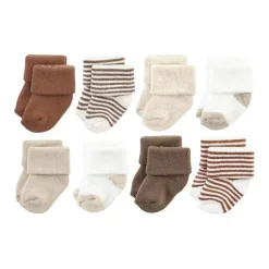 Baby Vision - Terry Socks 8Pk, Neutral Brown
