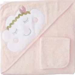 Baby Vision - Toalha e toalha com capuz de algodão para bebê Hudson, Boho Cloud