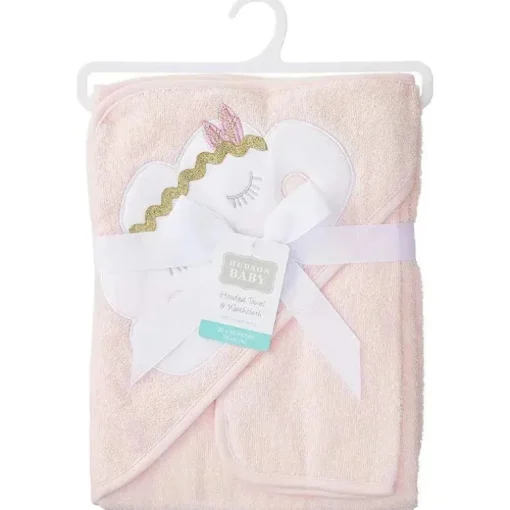 Baby Vision - Toalha e toalha com capuz de algodão para bebê Hudson, Boho Cloud