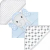Baby Vision - Toalhas com capuz de algodão unissex Hudson Baby, pontos brancos, elefante cinza