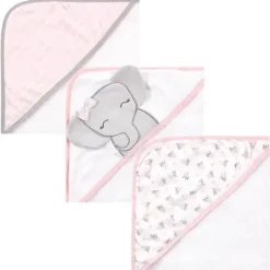 Baby Vision – Toalhas com capuz ricas em algodão unissex para bebê Hudson Baby, elefante fofo
