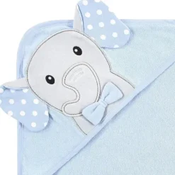 Baby Vision - Toalhas com capuz de algodão unissex Hudson Baby, pontos brancos, elefante cinza