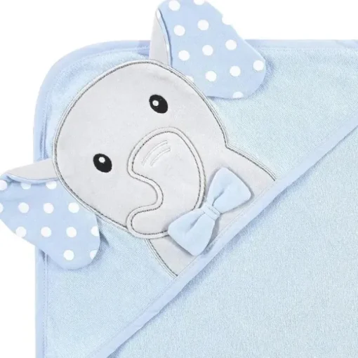 Baby Vision - Toalhas com capuz de algodão unissex Hudson Baby, pontos brancos, elefante cinza