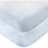 Baby Vision - Tocado pela Natureza Lençol de berço unissex de algodão orgânico para bebês e crianças pequenas, azul pó