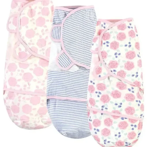 Baby Vision - Tocado pela Natureza Envoltórios Unissex de Algodão Orgânico para Bebê, Rosa Rosa, 0-3 Meses