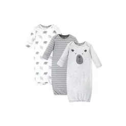 Baby Vision - Vestidos Interlock Orgânicos 3Pk Baby, Preemie, Bear