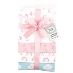 Baby Vision Luvable Friends 4Pk Flanela Recebendo Cobertor 28X28 No Arco-íris
