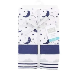 Baby Vision Luvable Friends 4Pk Flanela Recebendo Cobertor 30X30 Na Lua