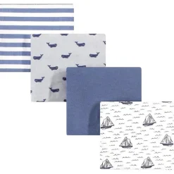 Baby Vision Luvable Friends 4Pk Flanela Recebendo Cobertor 30X30, Veleiro