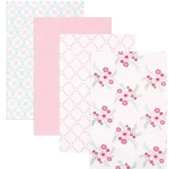 Baby Vision, Luvable Friends 4 peças de flanela para receber cobertores, florais