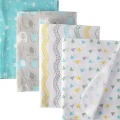 Baby Vision Luvable Friends 4Pk Flanela Recebendo Cobertor 28X28 em Elefante Básico