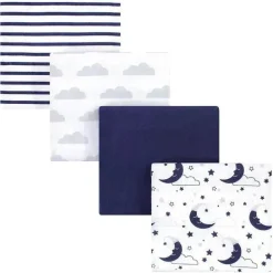 Baby Vision Luvable Friends 4Pk Flanela Recebendo Cobertor 30X30 Na Lua