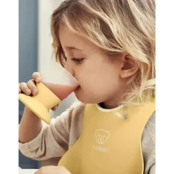 Babybjorn - 2 unidades de babador para bebê em pó amarelo/verde pó