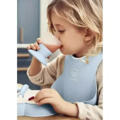 Babybjorn - 2 unidades de babador para bebê em pó amarelo/azul pó
