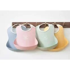Babybjorn - 2 unidades de babador de bebê em pó verde/ rosa pó