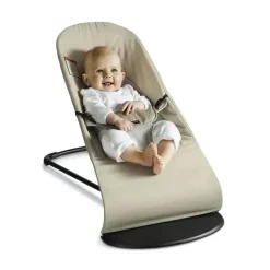 Babybjorn - Baby Bouncer Balance Soft Light Gray Frame Algodão/Jersey, Bege/Cinza