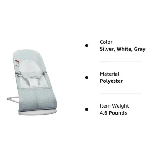 BabyBjorn - Bouncer Balance Soft Mesh, Prata/Branco