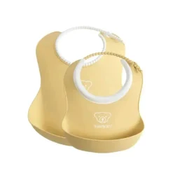 Babybjorn - Conjunto de babadores de alimentação, pacote com 2, amarelo pó