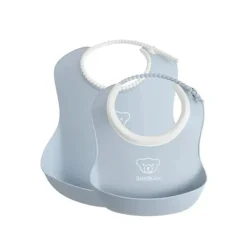 Babybjorn - Conjunto de babadores de alimentação, pacote com 2, azul pó