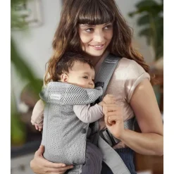 Babybjorn - Porta-bebês malha 3D, cinza