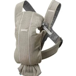 Babybjorn - Porta-bebês Mini malha 3D, Cinza Bege