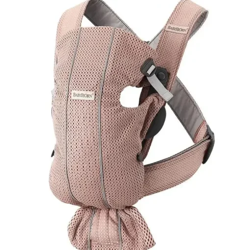 Babybjorn - Porta-bebês Mini Malha 3D, Rosa Empoeirado