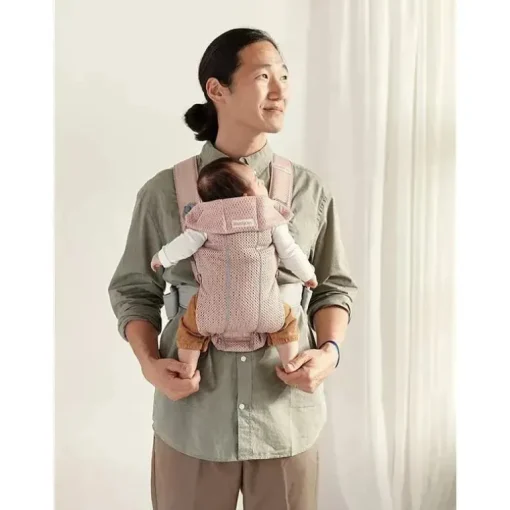 Babybjorn - Porta-bebês Mini Malha 3D, Rosa Empoeirado