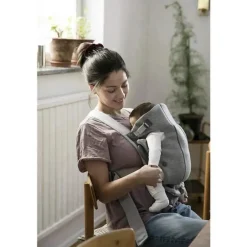 Babybjorn - Porta-bebês Mini 3D Jersey, cinza claro