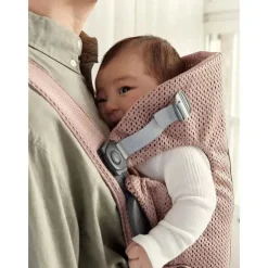 Babybjorn - Porta-bebês Mini Malha 3D, Rosa Empoeirado